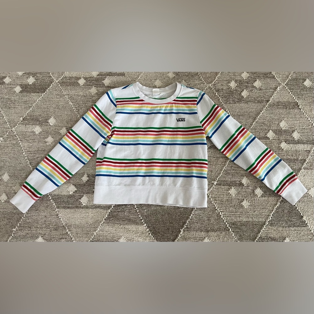 Vans Vintage Women’s Sweatshirt, Size Small, EUC, Multi-color Stripe